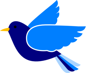 Little blue bird clipart