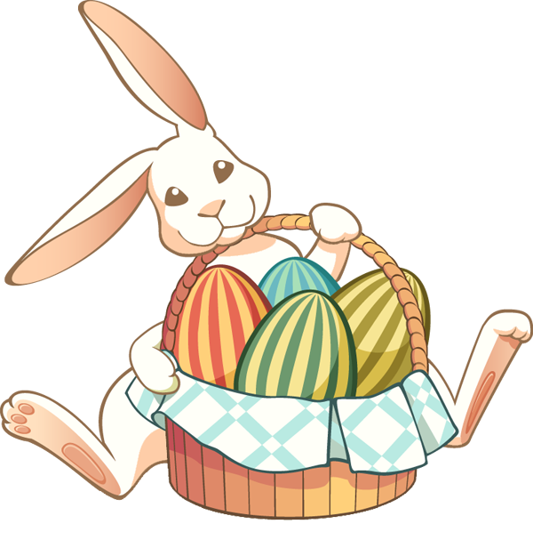 Bunny With a Basket of Eggs