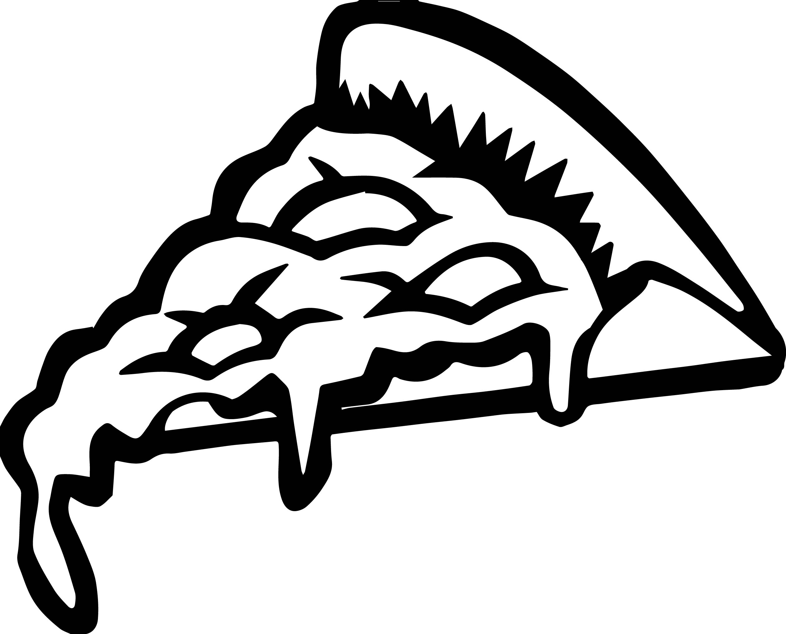 Whole Pizza Half Pizza Pizza Slice Dripping Cheese Coloring Page ...