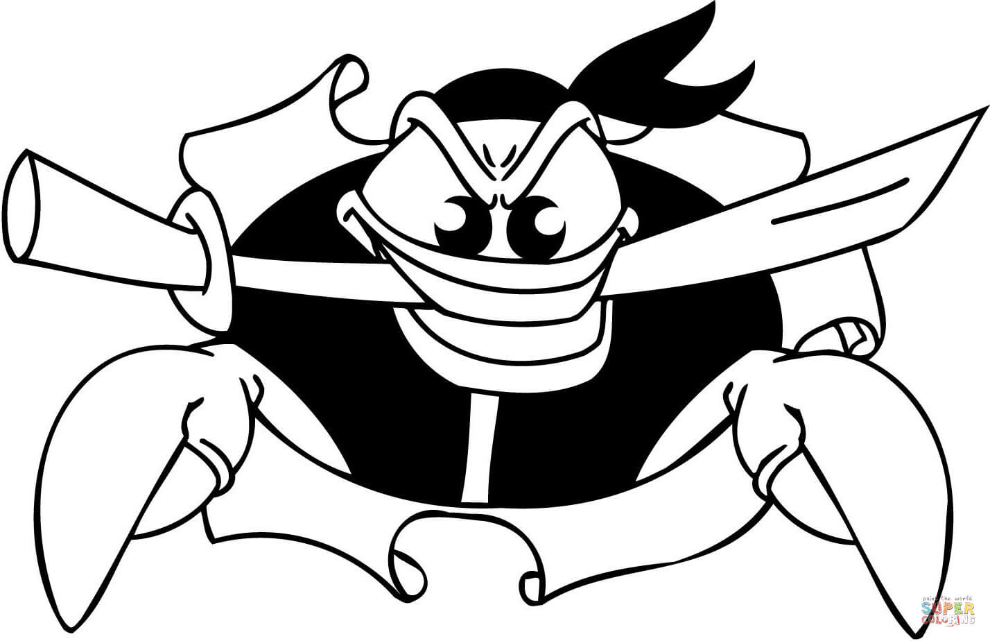 Pirate Crab with a Sword in the Mouth coloring page | Free ...