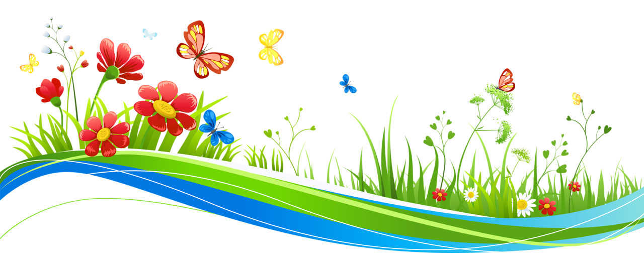 Transparent Decoration with Flowers and Butterflies PNG Picture