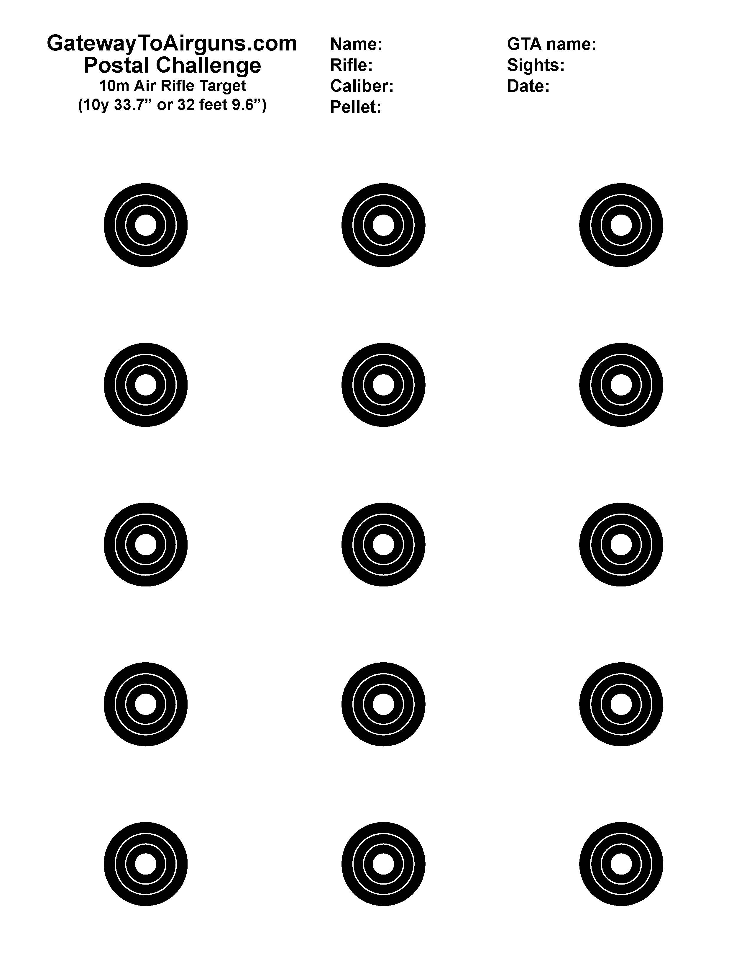 Free Air Rifle Targets Printable Printable Templates