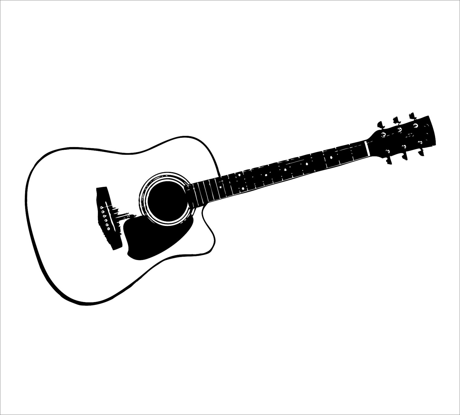 Free Guitar Clipart Black and White Image - 10291, Black And White ...