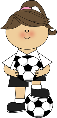 Woman soccer player clipart