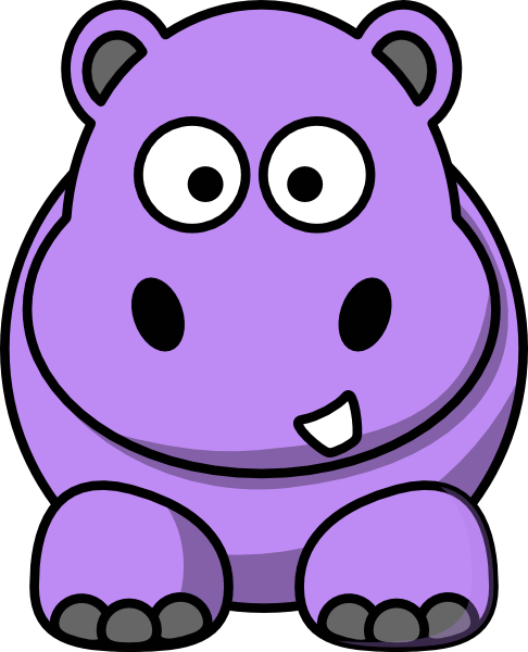 Cartoon Hippo Clip Art - vector clip art online ...