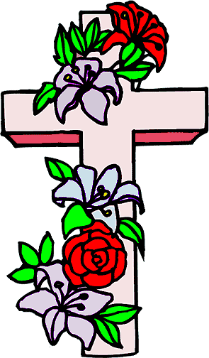 Cross and flowers clip art