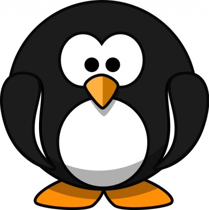 Cute round cartoon penguin Vector clip art - Free vector for free ...