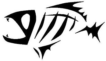 Large size Skeleton tribal fish vinyl decal sticker Kayak Fishing ...