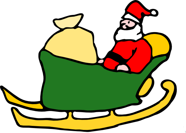 Fen Santa In His Sleigh clip art Free Vector