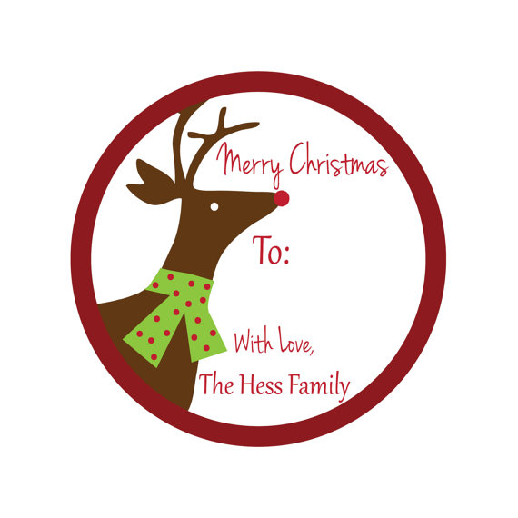 Personalized Stickers,Gift Tag,Christmas,Reindeer,Kids ...