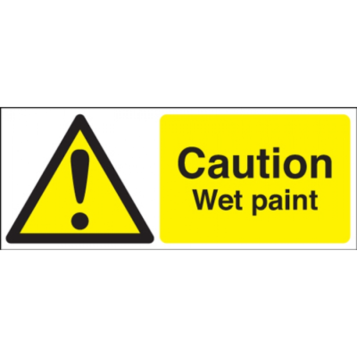 250x200mm Caution Wet Paint Self Adhesive Signs