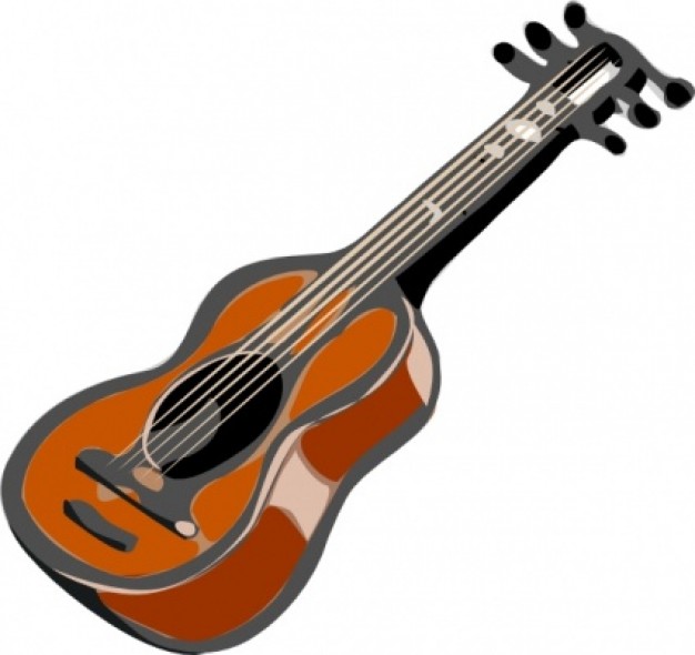 guitar clip art in browns | Download free Vector