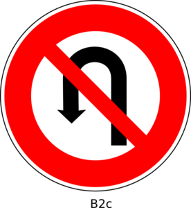 No U Turn Sign Clip Art - vector clip art online ...