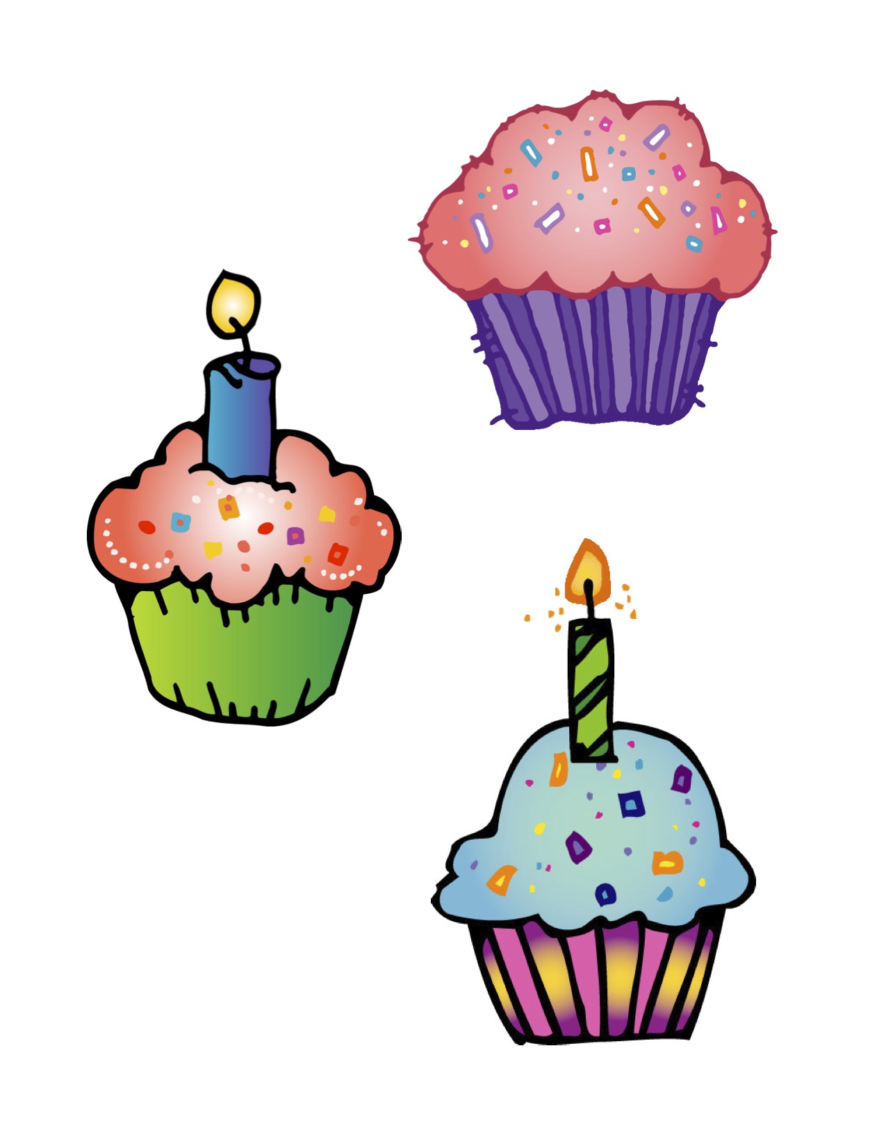 Cupcake With Candle Clip Art - ClipArt Best