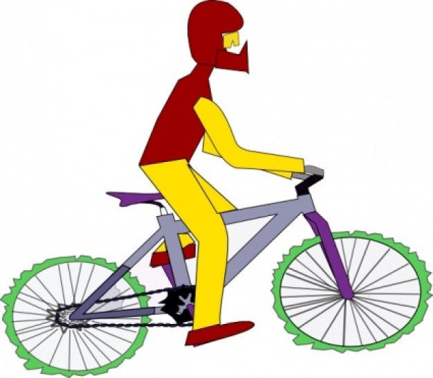 rider on bicycle cartoon | Download free Vector