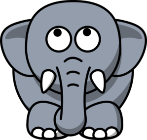 Elephant Looking Up clip art - vector clip art online, royalty ...