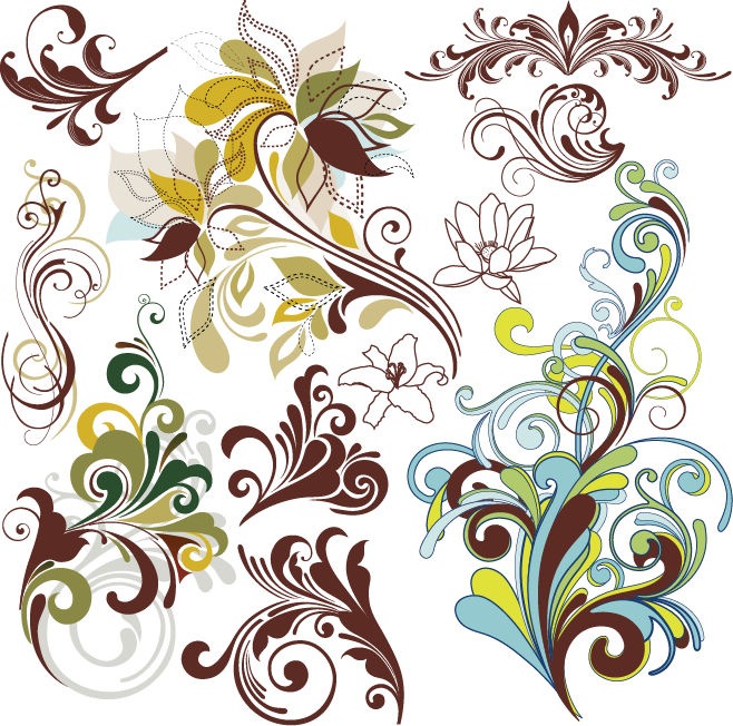 Vintage Floral Design Elements Free Vector Graphics All Web - Free ...