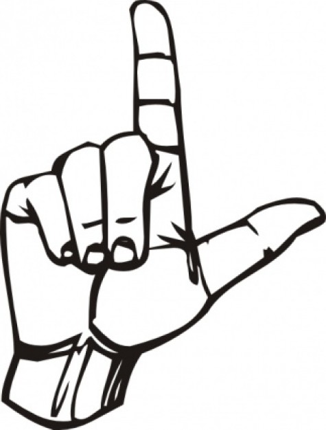 Sign Language L clip art | Download free Vector