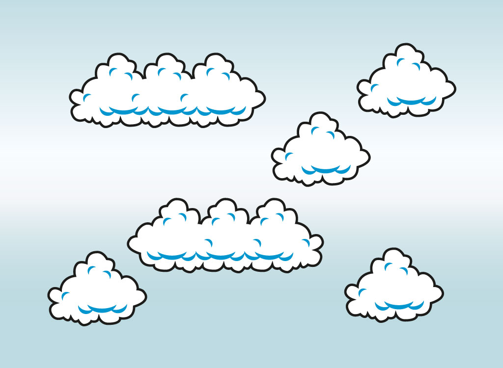 Weather vector download with a variety of cartoon clouds to add to your comic scenes or use them as an element in a custom app, logo or buttons and icons.