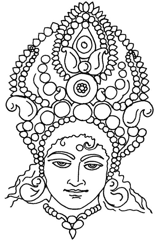 durga maa face Colouring Pages