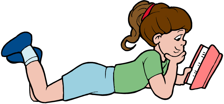 Girl Reading A Book Clipart