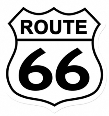 Route US 66 metal road Sign