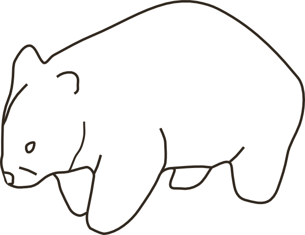 Wombat Template Neutral clip art - vector clip art online, royalty ...