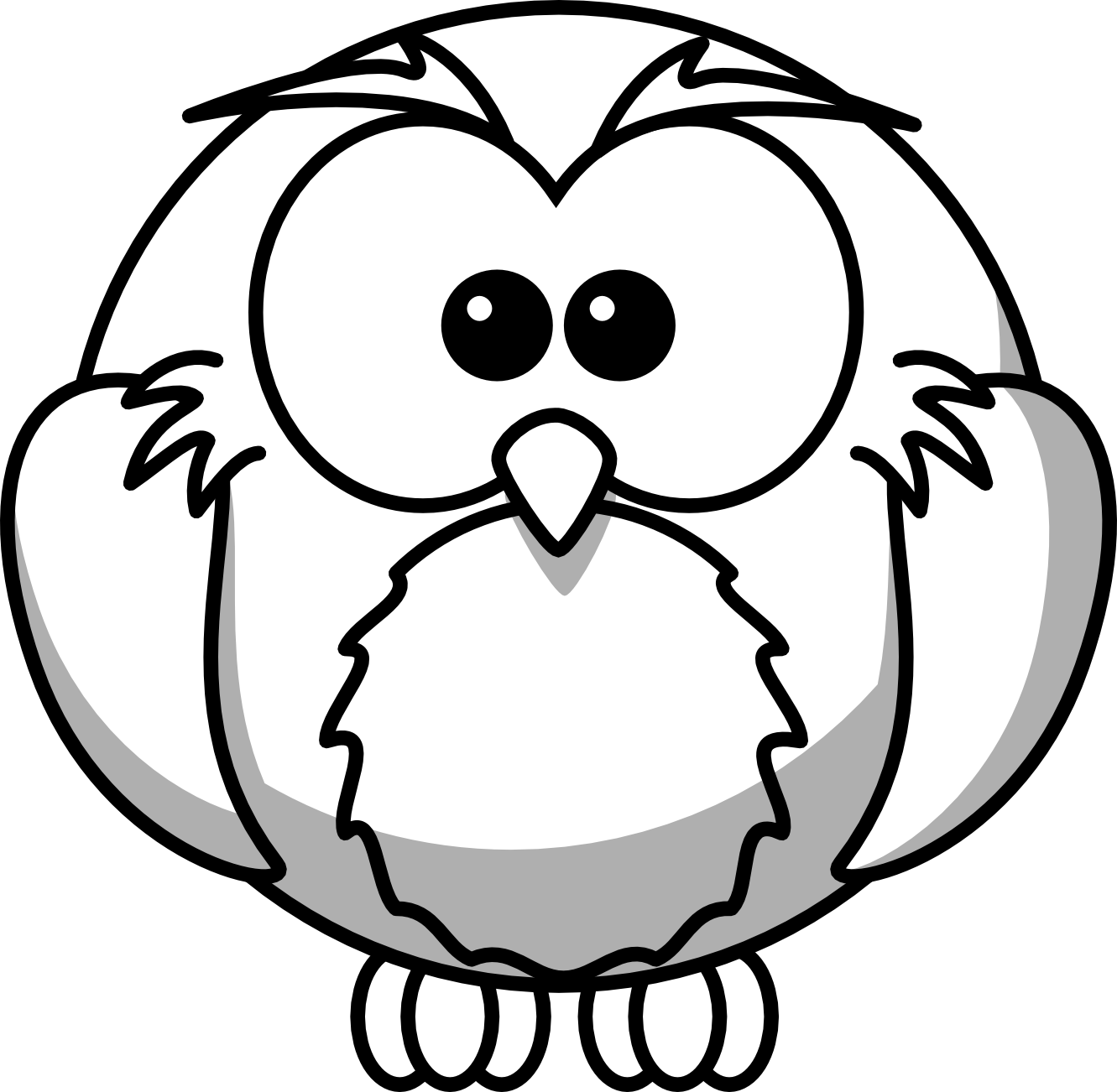 Cartoon Owl Black White Line Art Scalable Vector Graphics SVG ...