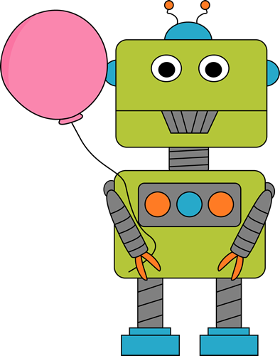 Robot with Balloon Clip Art - Robot with Balloon Image