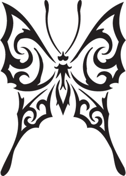 Tribal Butterfly Tattoo Design | Tattooshunt.