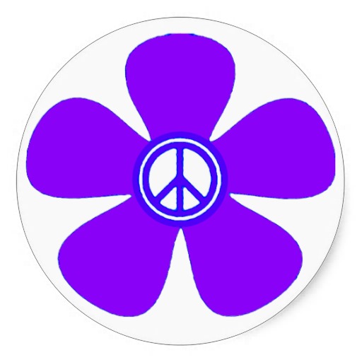Floral Peace Sign Stickers, Floral Peace Sign Sticker Designs