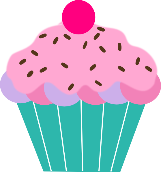 Cupcake with sprinkles clipart