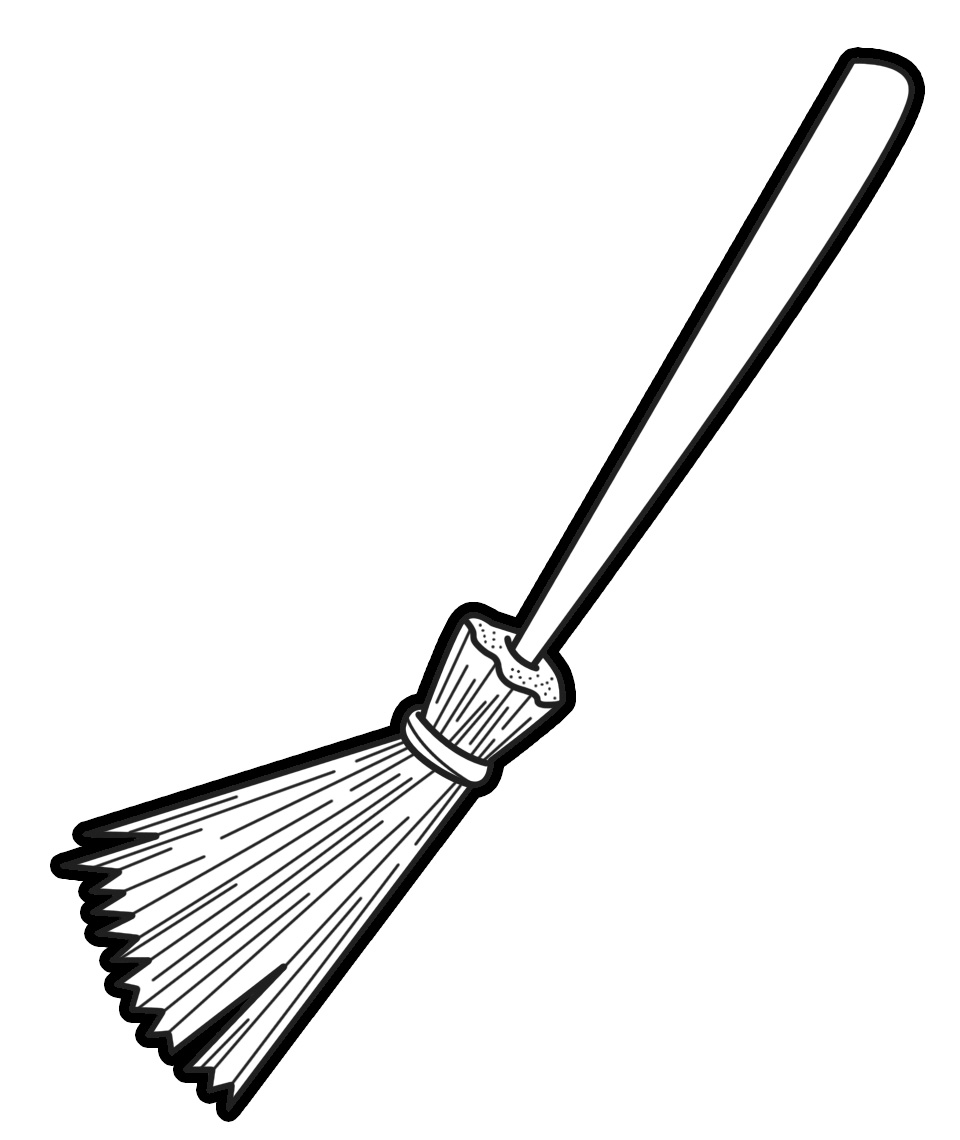 Witches broom clipart black and white - ClipartFox