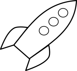 Rocket Ship Black And White Clipart