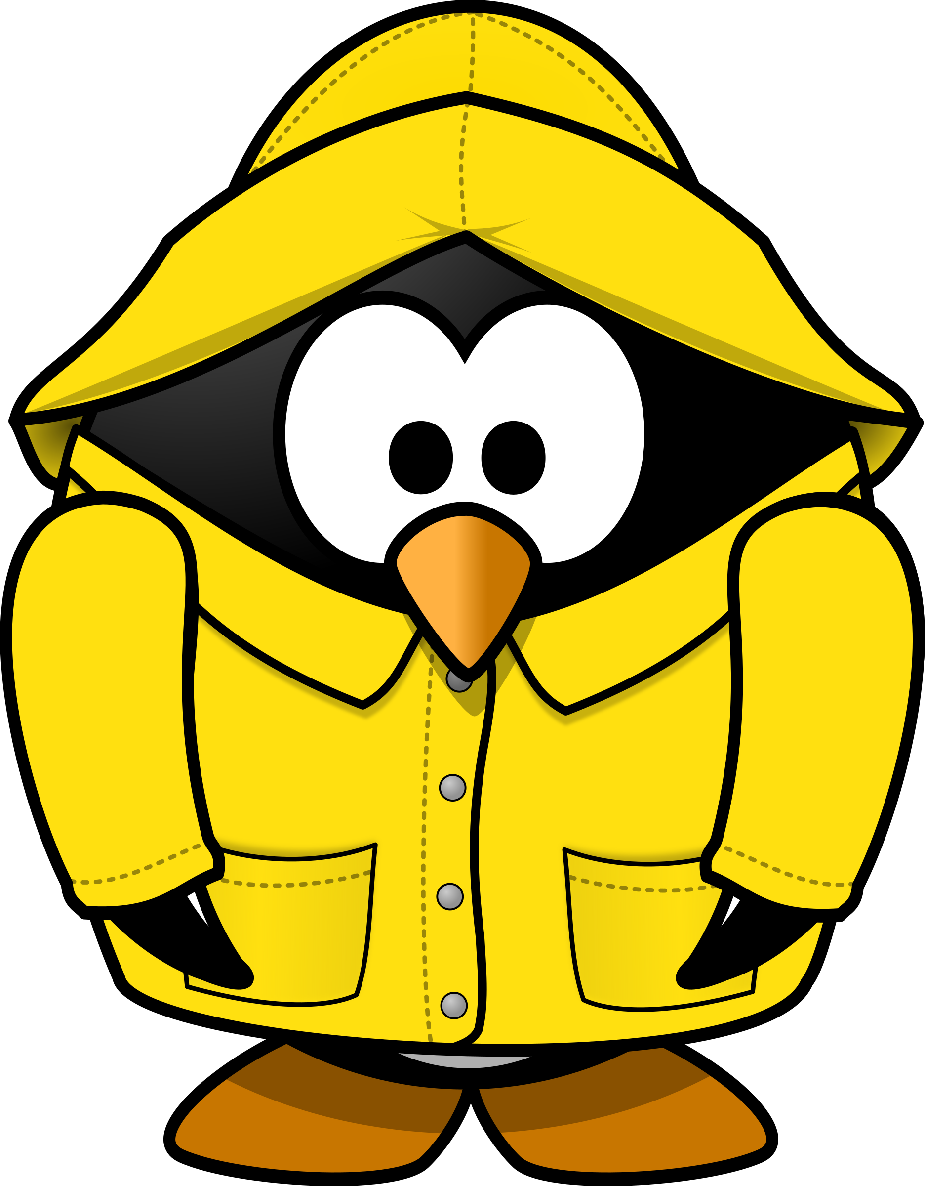 Clipart - Penguin in the rain