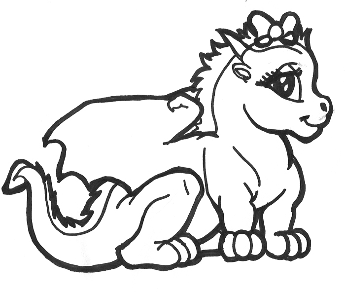really cute baby dragon coloring pages