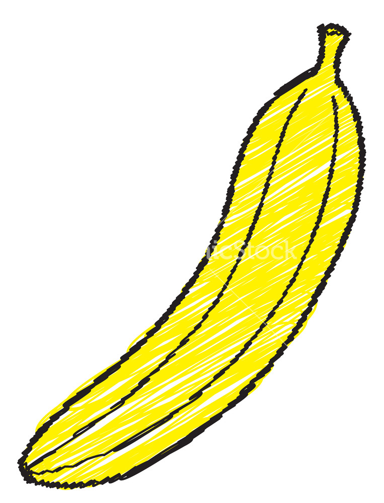 Peel Off Banana Drawing Vector