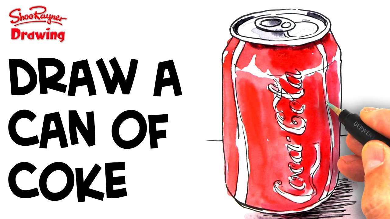 How to draw a can of Coke - YouTube