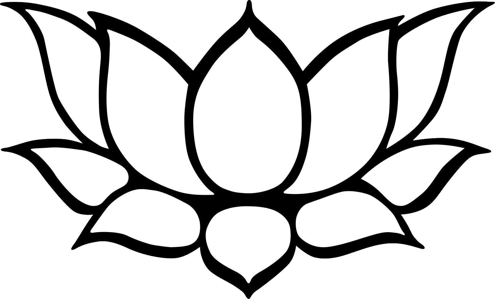 Lotus clipart black and white