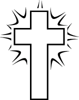 Black and white cross clipart