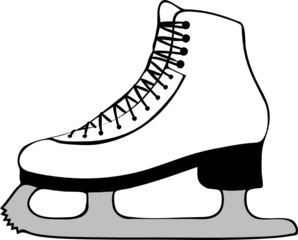 Ice skating clipart black and white