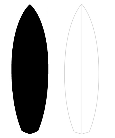 Surfboard outline clipart