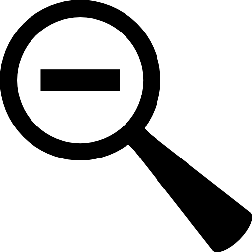 Zoom out magnifier symbol with minus sign inside - Free interface ...