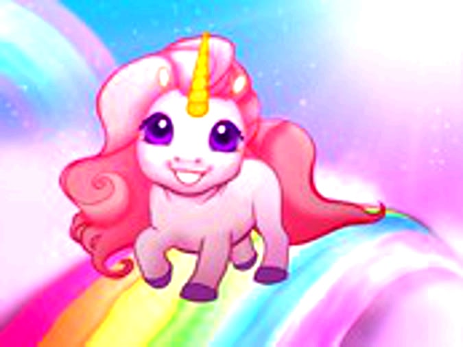 Pink Fluffy Unicorns Dancing On Rainbows