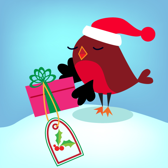 Free Christmas bird Vector illustration | AiVault Graphic Design