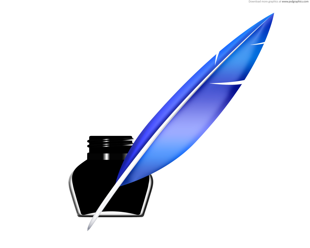 Clipart feather pen and inkwell