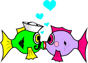 Kissing fish clipart