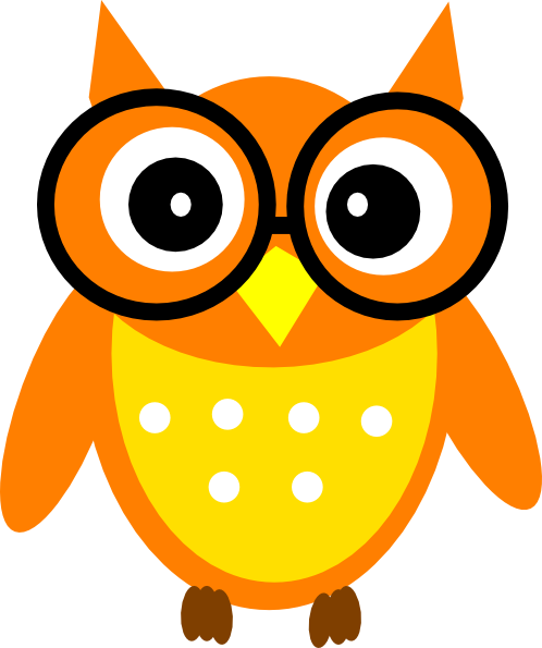 Owl with glasses clipart