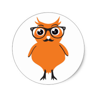 Owl With Glasses Stickers | Zazzle