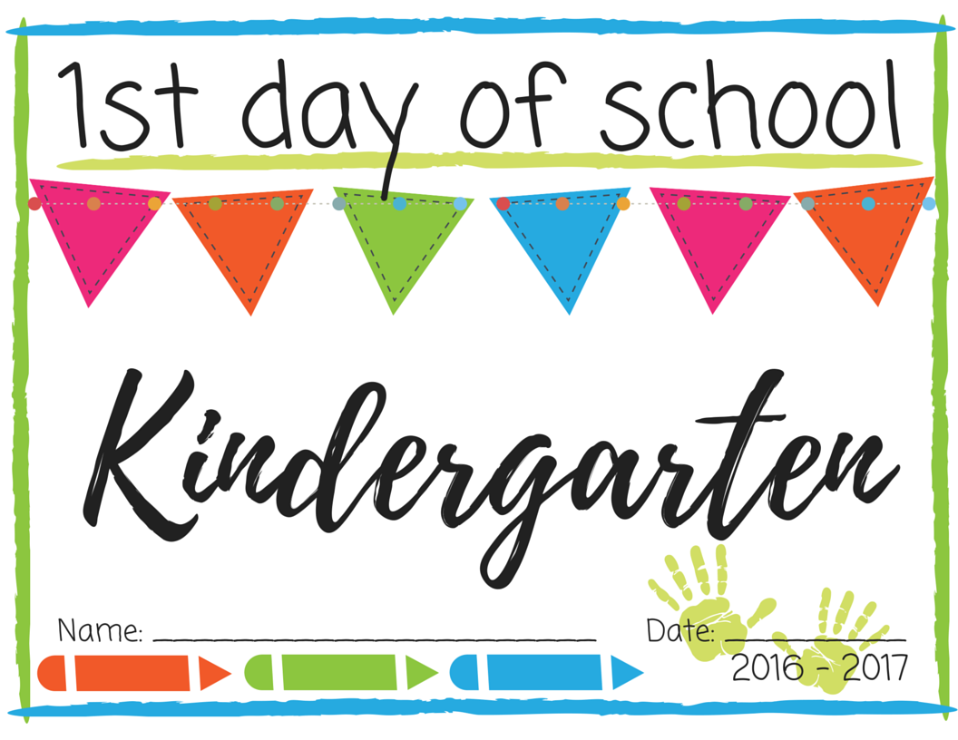 first day of kindergarten sign